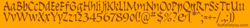 Czcionka Insula – brązowe czcionki na pomarańczowym tle