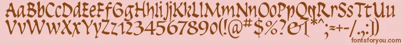 フォントInsula – ピンクの背景に茶色のフォント