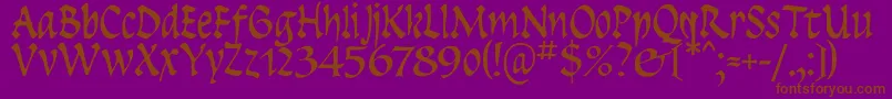 Czcionka Insula – brązowe czcionki na fioletowym tle