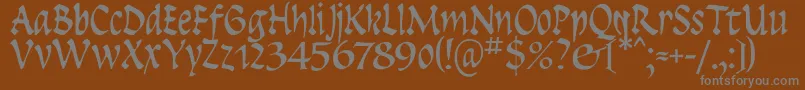 Czcionka Insula – szare czcionki na brązowym tle