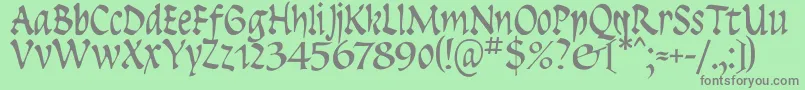 Insula-fontti – harmaat kirjasimet vihreällä taustalla