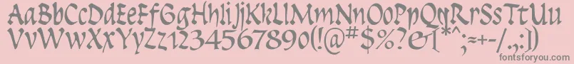 Czcionka Insula – szare czcionki na różowym tle