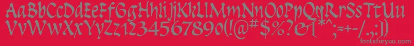 フォントInsula – 赤い背景に灰色の文字