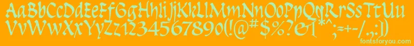 Insula Font – Green Fonts on Orange Background