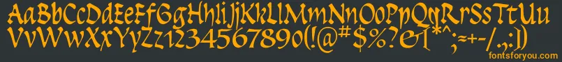 フォントInsula – 黒い背景にオレンジの文字