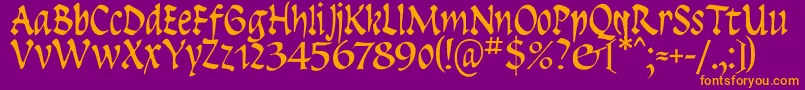 Insula-fontti – oranssit fontit violetilla taustalla
