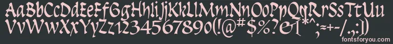 フォントInsula – 黒い背景にピンクのフォント