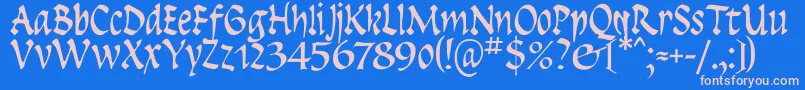 フォントInsula – ピンクの文字、青い背景