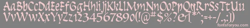 Insula-Schriftart – Rosa Schriften auf grauem Hintergrund
