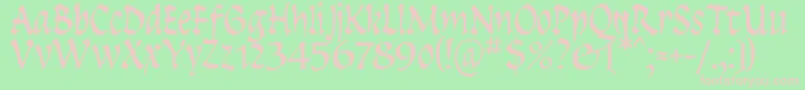 フォントInsula – 緑の背景にピンクのフォント