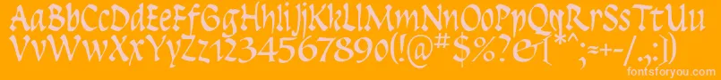 Insula-fontti – vaaleanpunaiset fontit oranssilla taustalla