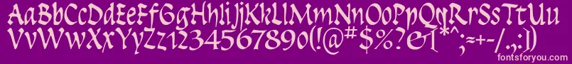 Insula-fontti – vaaleanpunaiset fontit violetilla taustalla