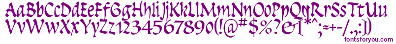 Czcionka Insula – fioletowe czcionki na białym tle
