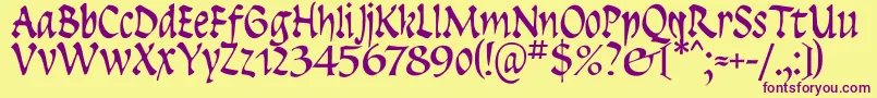 Шрифт Insula – фиолетовые шрифты на жёлтом фоне