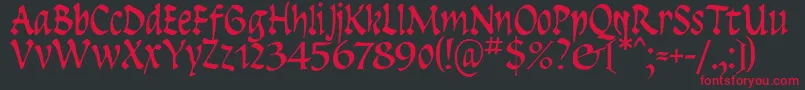 Insula-Schriftart – Rote Schriften auf schwarzem Hintergrund