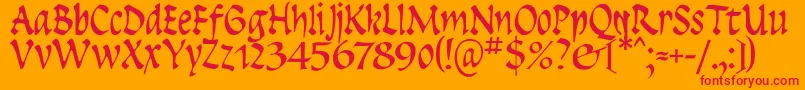 フォントInsula – オレンジの背景に赤い文字