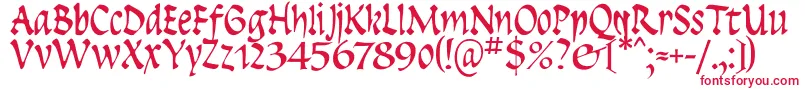 Insula-fontti – punaiset fontit valkoisella taustalla