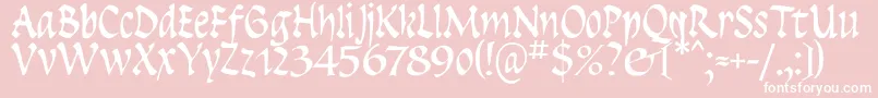 Insula-Schriftart – Weiße Schriften auf rosa Hintergrund
