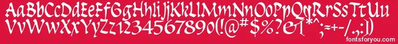 Шрифт Insula – белые шрифты на красном фоне