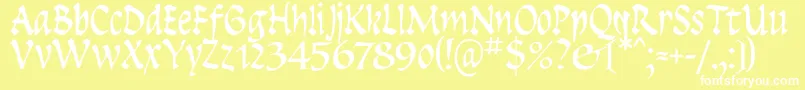 Шрифт Insula – белые шрифты на жёлтом фоне