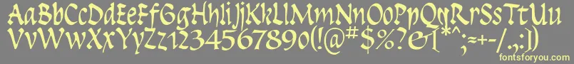 Insula-fontti – keltaiset fontit harmaalla taustalla