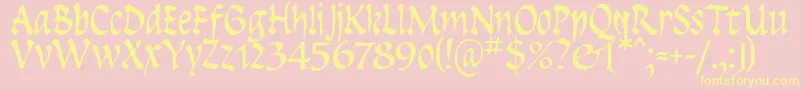 Fonte Insula – fontes amarelas em um fundo rosa