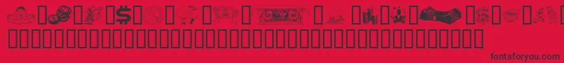 Moolah-Schriftart – Schwarze Schriften auf rotem Hintergrund