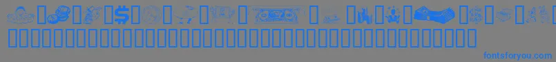 Moolah Font – Blue Fonts on Gray Background