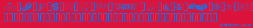 Moolah Font – Blue Fonts on Red Background