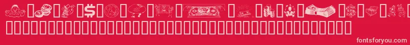 Moolah-fontti – vaaleanpunaiset fontit punaisella taustalla