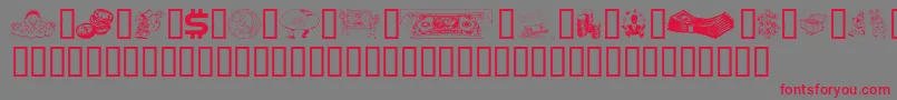 Moolah Font – Red Fonts on Gray Background