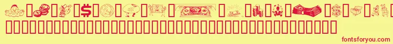 Moolah Font – Red Fonts on Yellow Background
