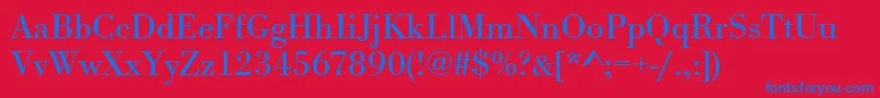 Urwbodonitwid Font – Blue Fonts on Red Background