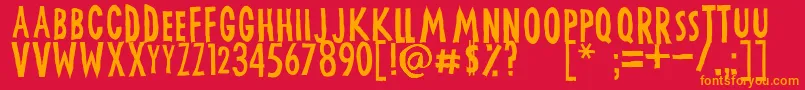 VisualEstablishment Font – Orange Fonts on Red Background