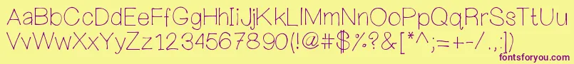 Mywanderingheart Font – Purple Fonts on Yellow Background