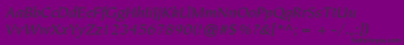 TiepolostdBookitalic Font – Black Fonts on Purple Background