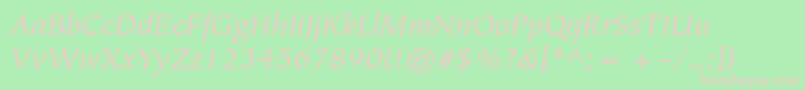 TiepolostdBookitalic Font – Pink Fonts on Green Background