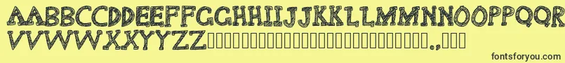 Delusional Font – Black Fonts on Yellow Background