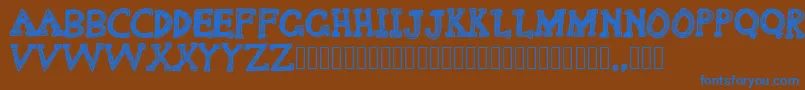 Delusional Font – Blue Fonts on Brown Background