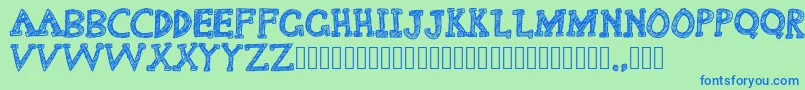 Delusional Font – Blue Fonts on Green Background