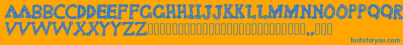 Delusional Font – Blue Fonts on Orange Background