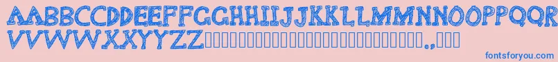 Delusional Font – Blue Fonts on Pink Background