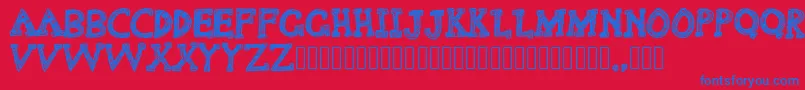 Delusional Font – Blue Fonts on Red Background