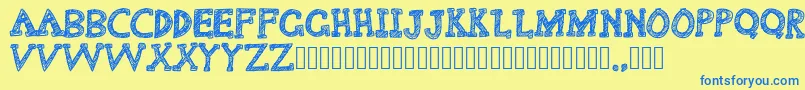 Delusional Font – Blue Fonts on Yellow Background