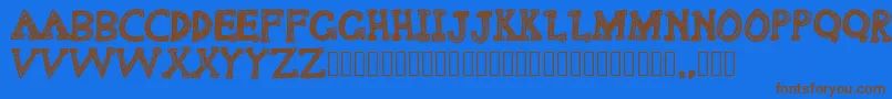 Delusional Font – Brown Fonts on Blue Background