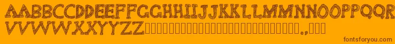 Delusional Font – Brown Fonts on Orange Background
