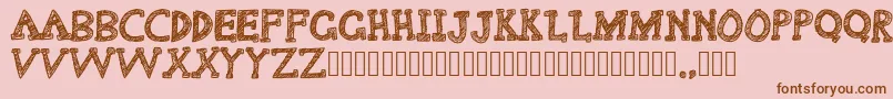 Delusional Font – Brown Fonts on Pink Background