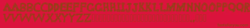 Delusional Font – Brown Fonts on Red Background