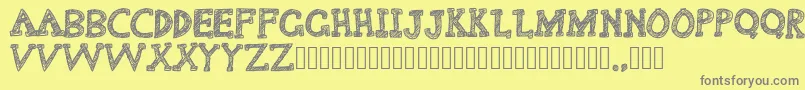 Delusional Font – Gray Fonts on Yellow Background