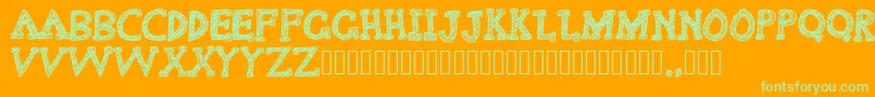 Delusional Font – Green Fonts on Orange Background